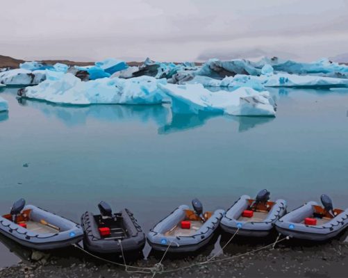 Island Boats Jokulsarlon paint by number
