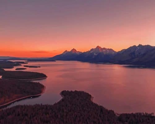 Jackson Lake Sunset paint by numbers