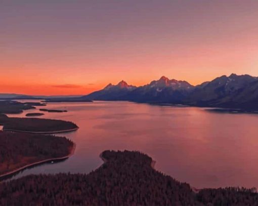 Jackson Lake Sunset paint by numbers