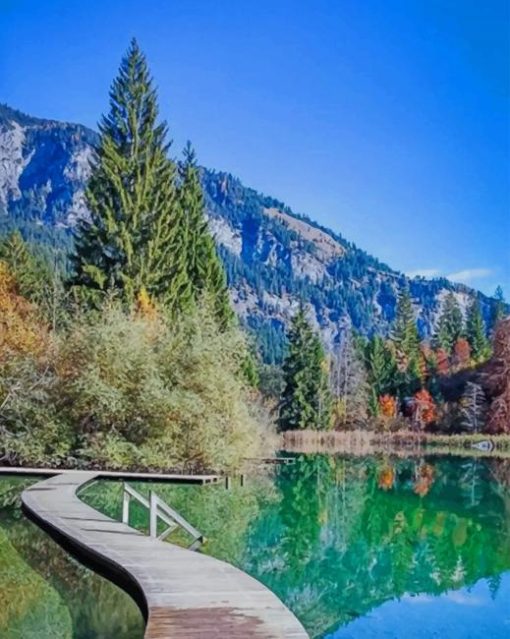 Lake in Switzerland paint by numbers