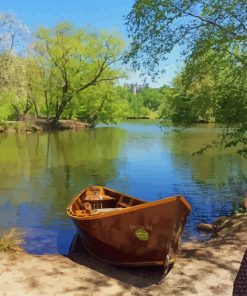 Landscape Boat paint by numbers