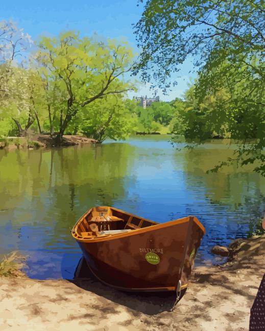 Landscape Boat paint by numbers