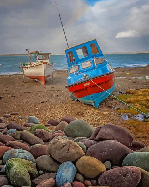 Fishing Boat paint by numbers