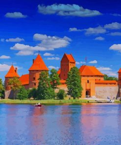 Lithuania Trakai Island Castle paint by number