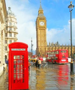 Phone Box Near Big Ben paint by numbers