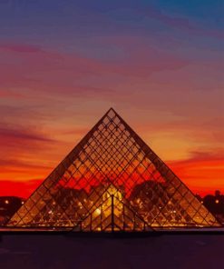 Louvre Museum Sunset View paint by numbers