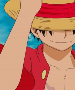 Luffy Wearing A Straw Hat paint by numbers