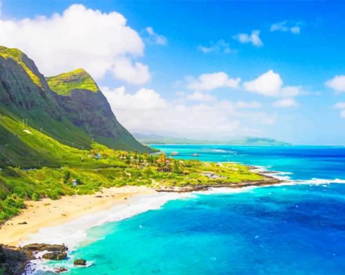 Makapuʻu Beach Hawaii paint by numbers