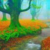 Misty Autumn Forest paint by number