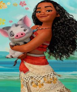 Moana and Her Pig paint by numbers