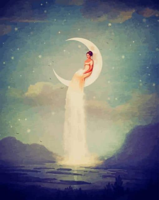 Moon river lady paint by number