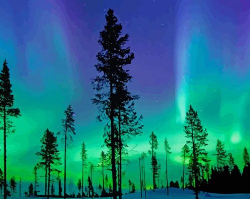 Northern Lights paint by number