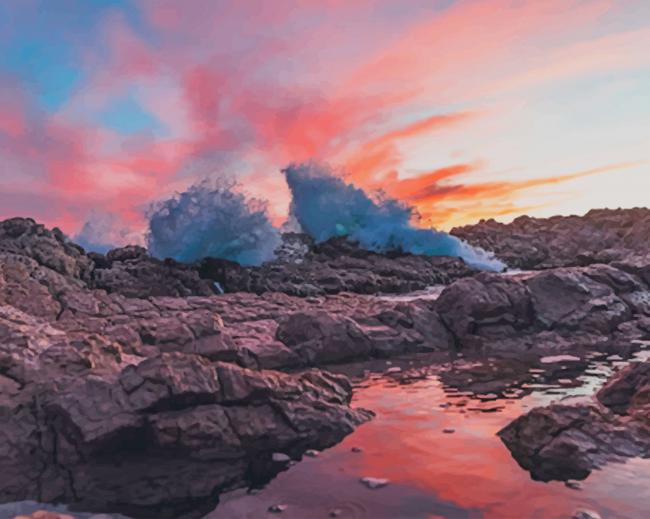 Ocean Waves paint by number