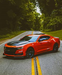 Orange Camaro Zl1 paint by numbers