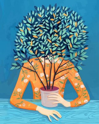 Plant Head Art paint by numbers