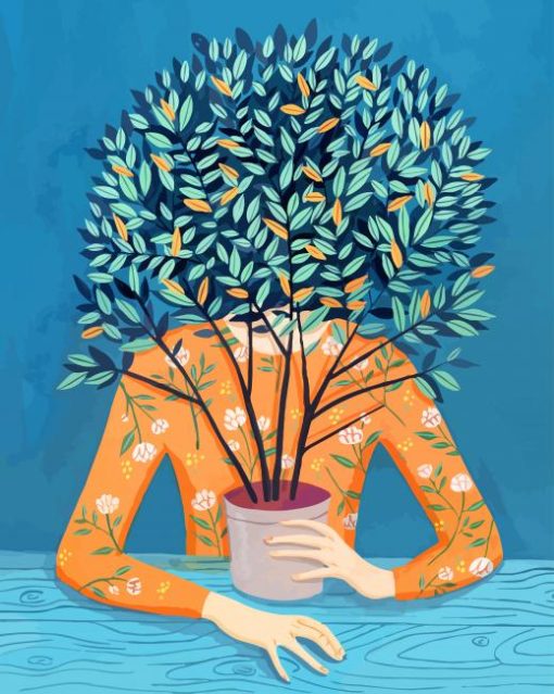 Plant Head Art paint by numbers