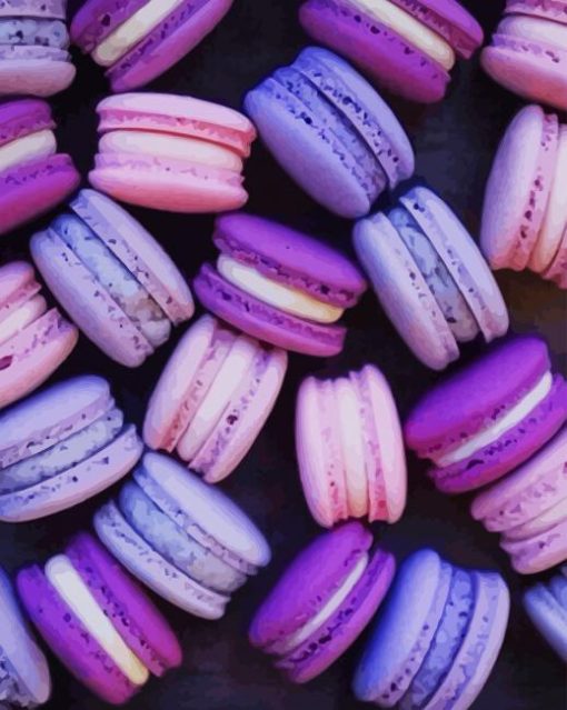 Purple macarons paint by number