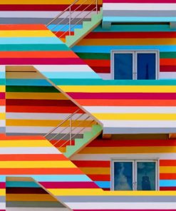 Rainbow house paint by number