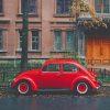 Red Volkswagen Beetle paint by numbers