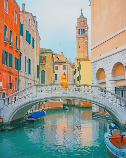 Rialto Bridge Venice paint by numbers