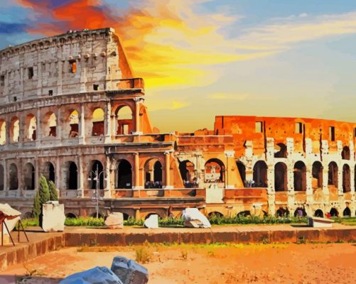 Rome Italy Colosseum paint by number