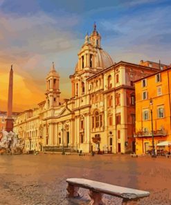 Rome Piazza Navona paint by number