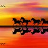 Running Horses Silhouette paint by numbers