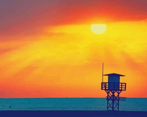 Sea sunrise view paint by number