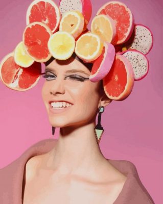 Shooting Girl Fruit paint by numbers