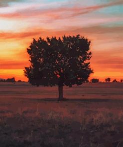 Silhouette of tree paint by numbers