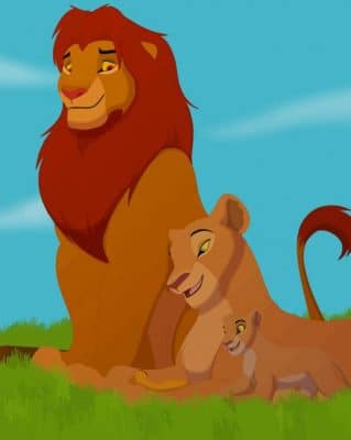 Simba With Dad paint by numbers