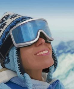 Skiing Woman With Glasses paint by number