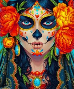 Skull Woman Artwork paint by numbers