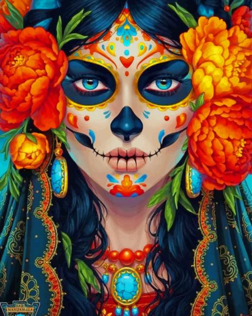 Skull Woman Artwork paint by numbers