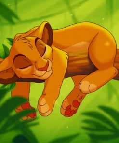 Sleepy Simba paint by number