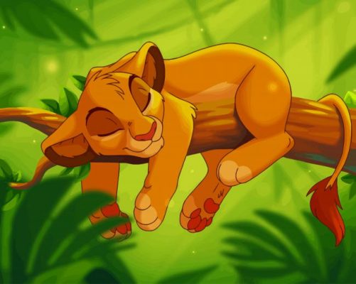 Sleepy Simba paint by number