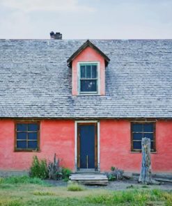 Small Pink Cottage paint by number