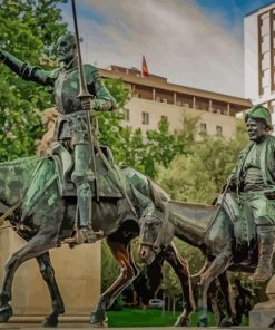 Spain Madrid Monument Don Quixote paint by number