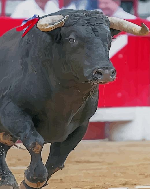 Spanish Fighting Bull paint by numbers