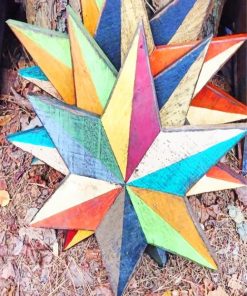 colerful pic wood star painting by numbers