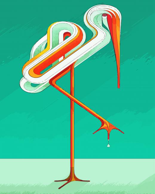 Stork Illustration paint by numbers