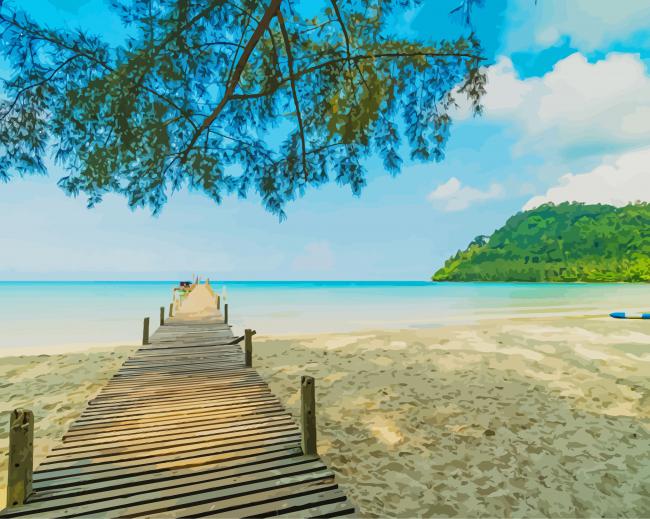 Summer Beautiful Beach paint by number