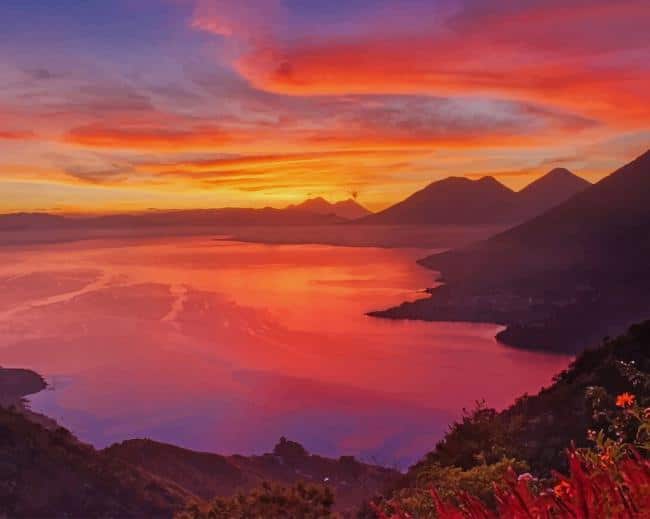 Sunrise sky paint by numbers