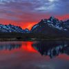Sunset View With Frozen Mountains paint by numbers