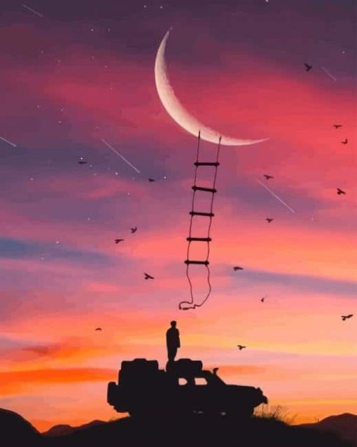 Swinging in the moon paint by number