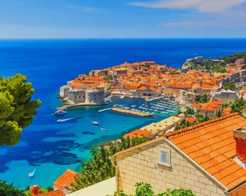 Walls Of Dubrovnik Croatia paint by number