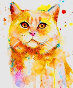 Watercolor Cat paint by numbers