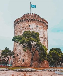 White Tower Of Thessaloniki Greece paint by numbers