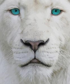 White Lion Animal paint by numbers