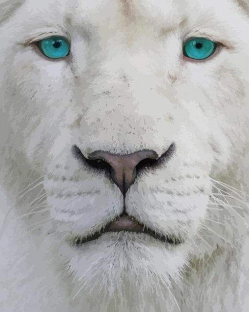 White Lion Animal paint by numbers